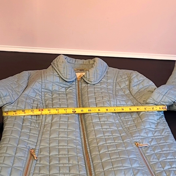 KATE SPADE dusty mint quilted ruffle coat - Picture 6 of 12